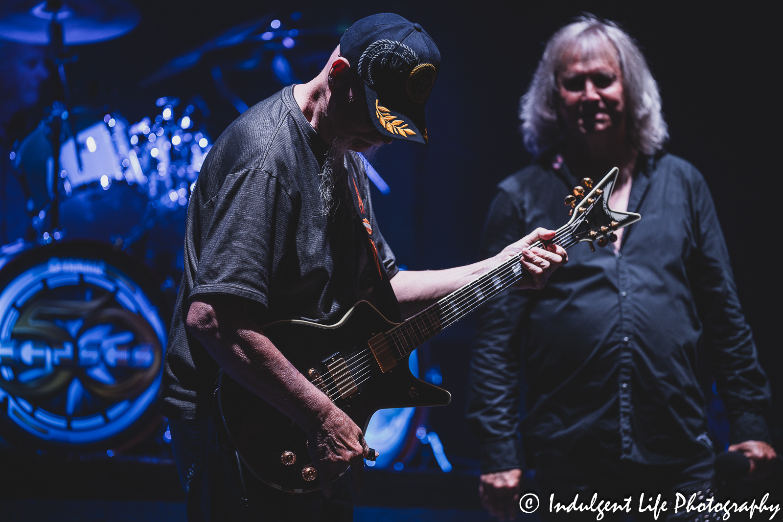 Kansas founding member and songwriter Kerry Livgren making a special guest appearance during the band's concert at The Midland in downtown Kansas City, MO on July 27, 2023.