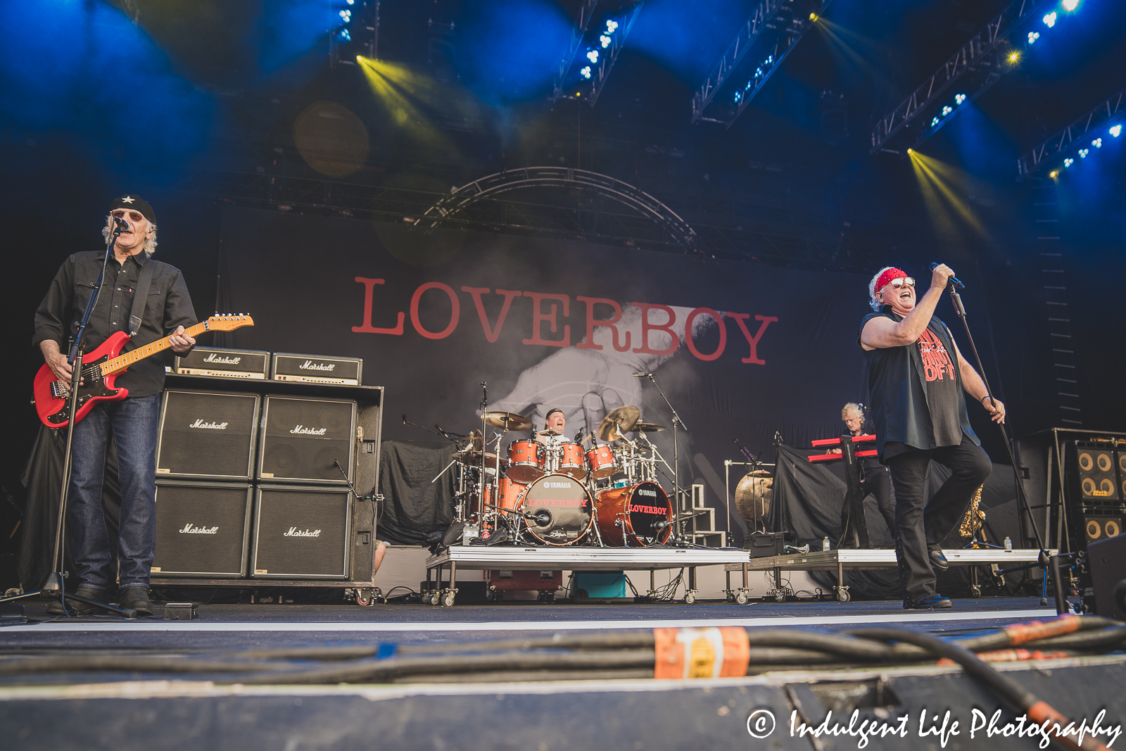 Canadian rock band Loverboy opening its concert with "Notorious" at Starlight Theatre in Kansas City, MO on July 18. 2023.