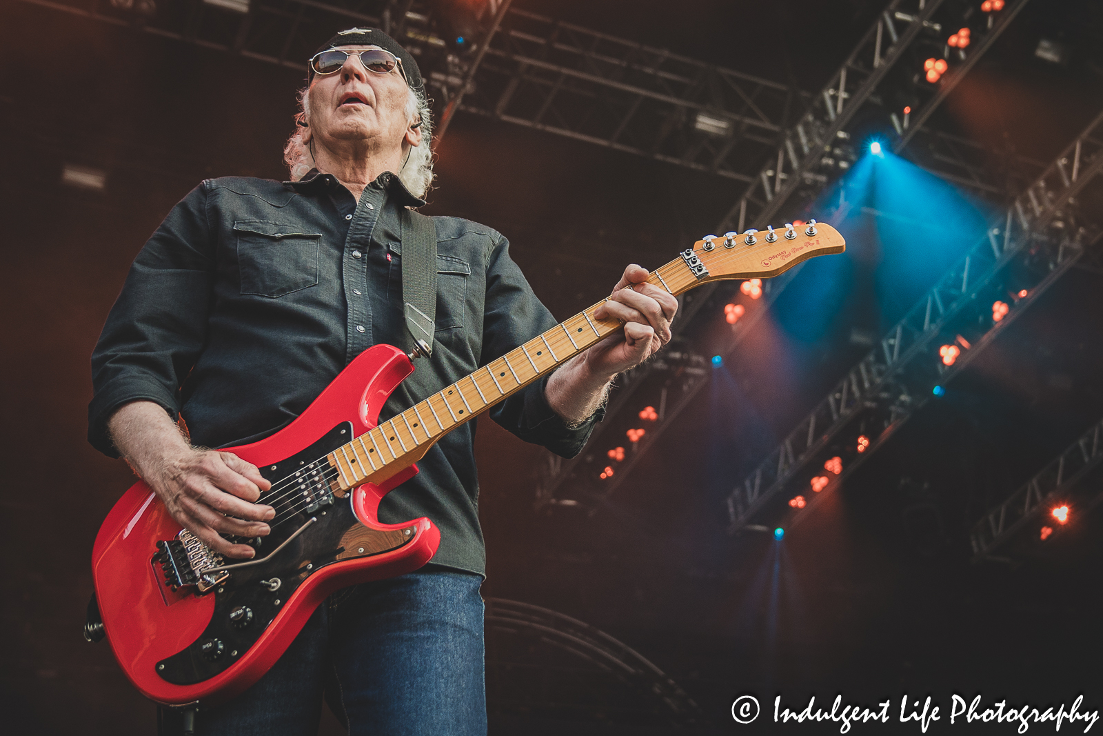 Guitar player Paul Dean of Loverboy live in concert at Starlight Theatre in Kansas City, MO on July 18, 2023.