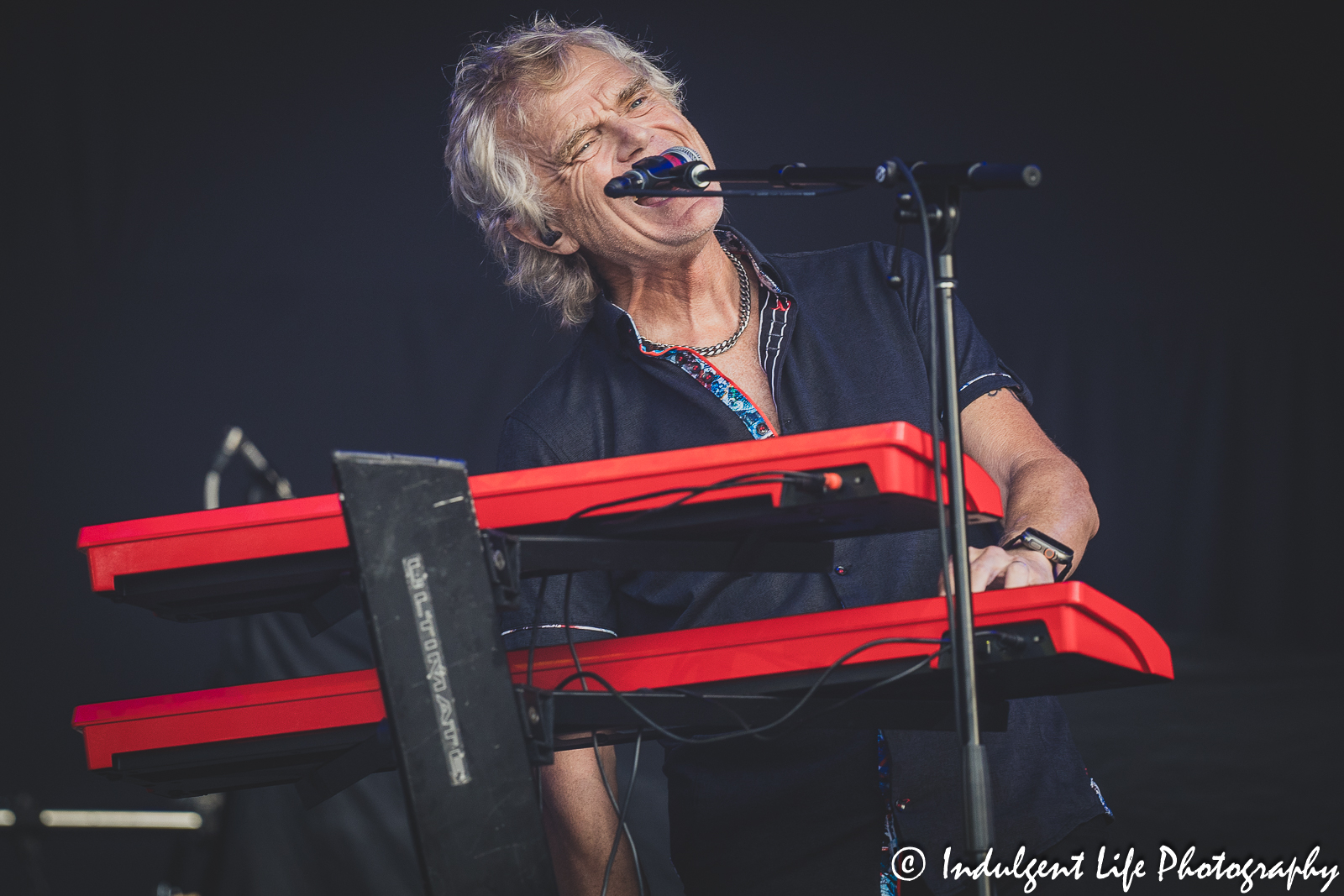 Loverboy keyboard player Doug Johnson live in concert at Starlight Theatre in Kansas City, MO on July 18, 2023.