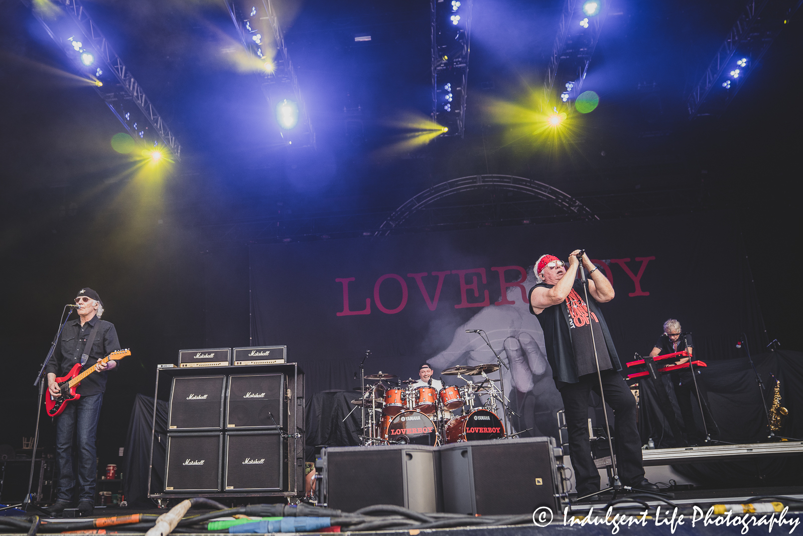 Canadian rock band Loverboy performing "Queen of the Broken Hearts" at Starlight Theatre in Kansas City, MO on July 18, 2023.
