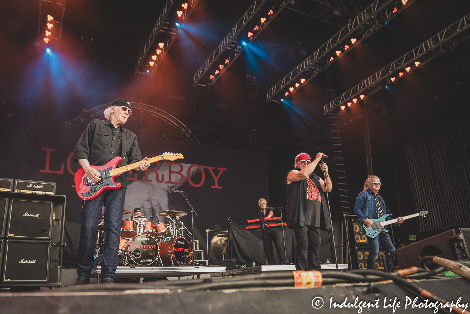 Canadian rock band Loverboy performing live in concert at Kansas City's Starlight Theatre on July 18, 2023.