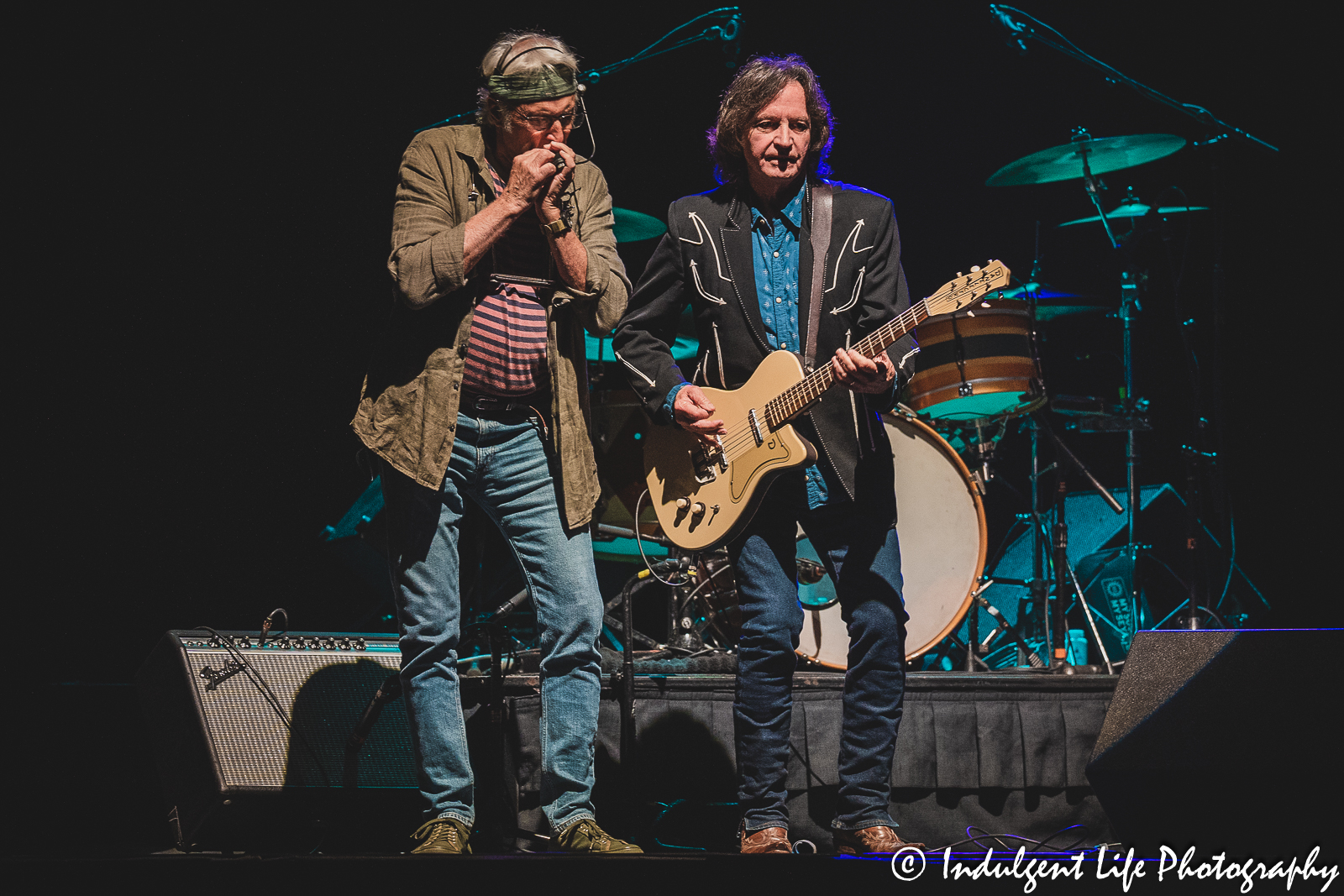 Jimmie Fadden and Jeff Hanna of Nitty Gritty Dirt Band in concert together at Ameristar Casino's Star Pavilion in Kanas City, MO on July 8, 2023.