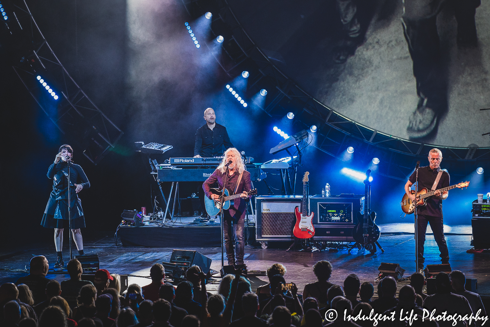 Roland Orzabal and Curt Smith of Tears for Fears performing live on their "The Tipping Point" tour at Starlight Theatre in Kansas City, MO on July 14, 2023.