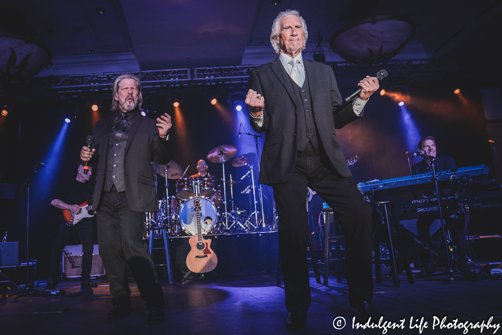 Bill Medley and Bucky Heard of The Righteous Brothers dancing together at Prairie Band Casino in Mayetta, KS on June 29, 2023.