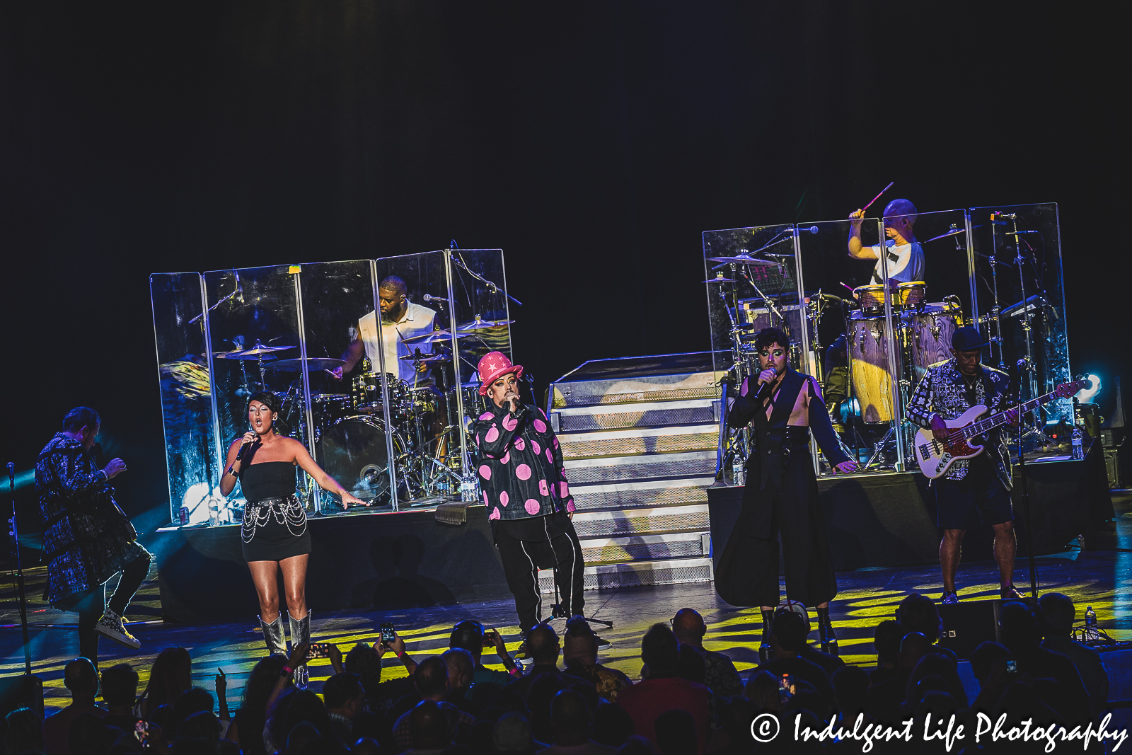 Boy George singing "It's a Miracle" with his band Culture Club at Starlight Theatre in Kansas City, MO on August 8, 2023.