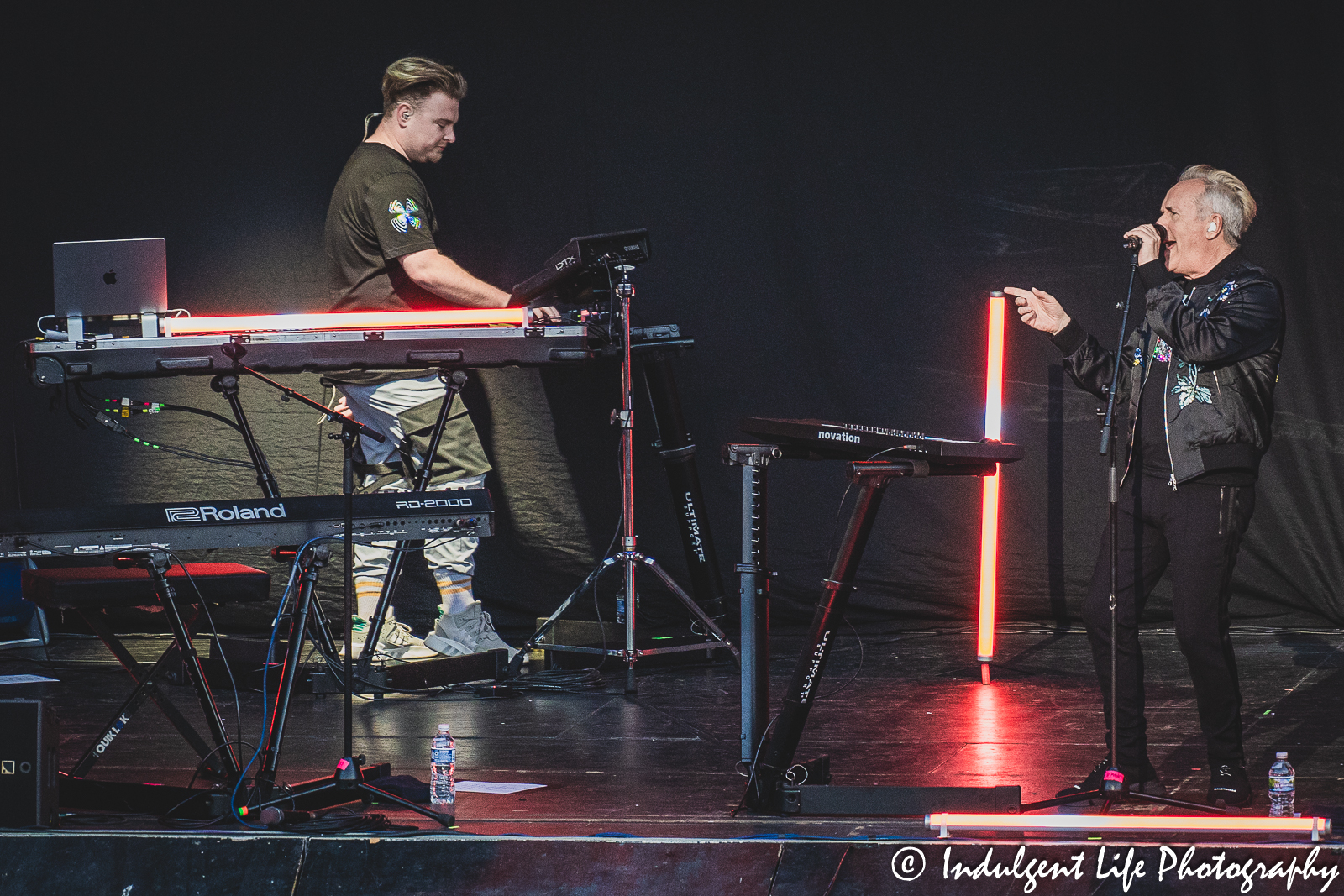 Howard Jones performing live in concert with keyboard player Dan Clarke at Starlight Theatre in Kansas City, MO on August 8, 2023.