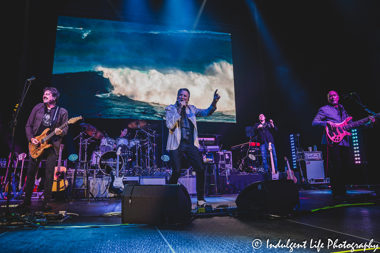 Kenny Loggins and his band performing "This Is It" live in concert during his farewell tour stop at The Family Arena in St. Charles, MO on August 17, 2023.