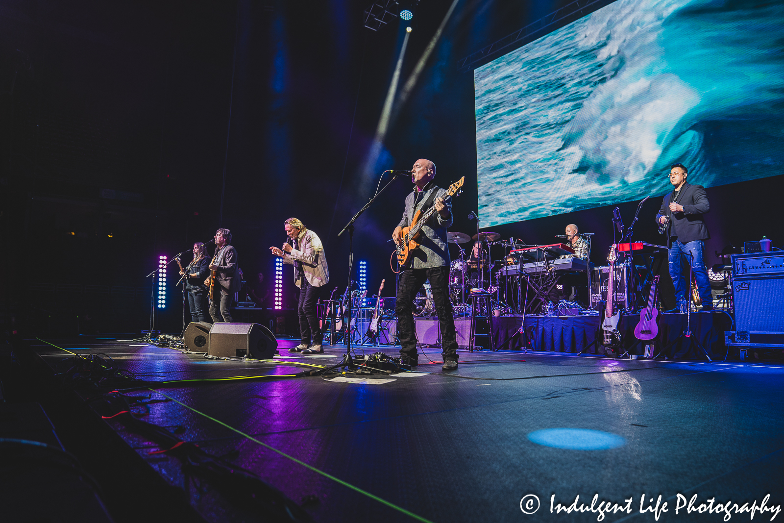 Kenny Loggins and his band performing "This Is It" live in concert at The Family Arena in St. Charles, MO during his farewell tour stop on August 17, 2023.