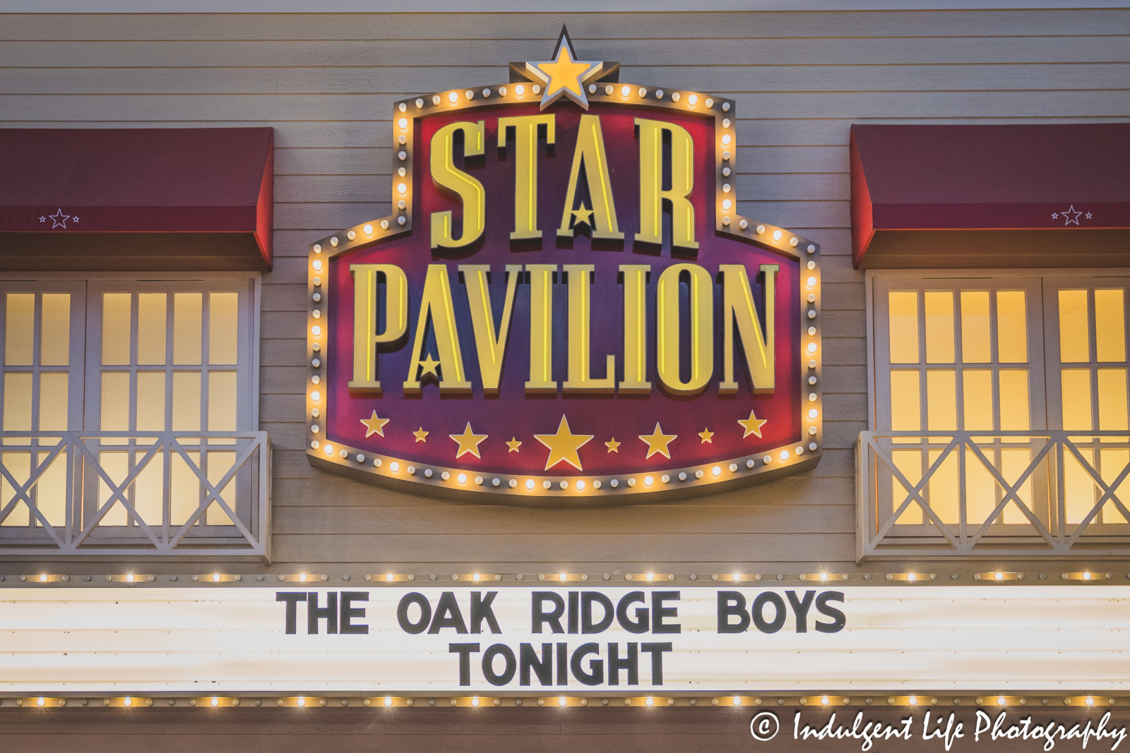 Star Pavilion marquee at Ameristar Casino in Kansas City, MO featuring The Oak Ridge Boys on October 6, 2023.