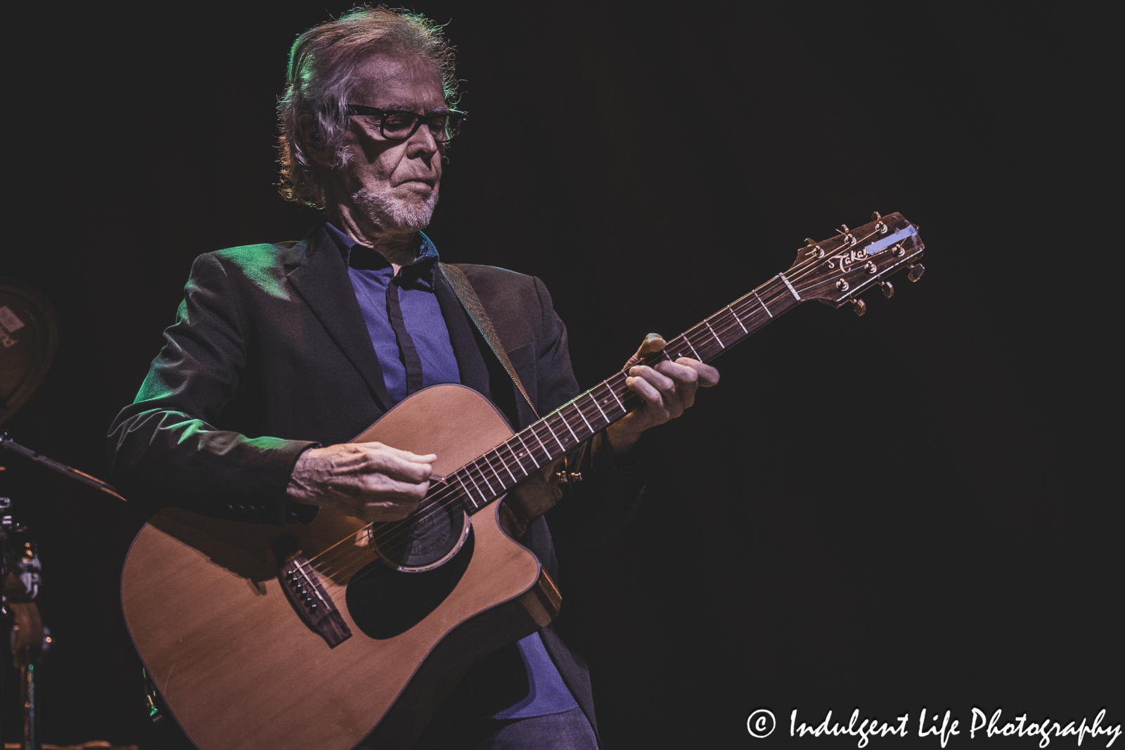 Danny Hutton of Three Dog Night playing the acoustic guitar are Star Pavilion inside of Ameristar Casino in Kansas City, MO on September 29, 2023.