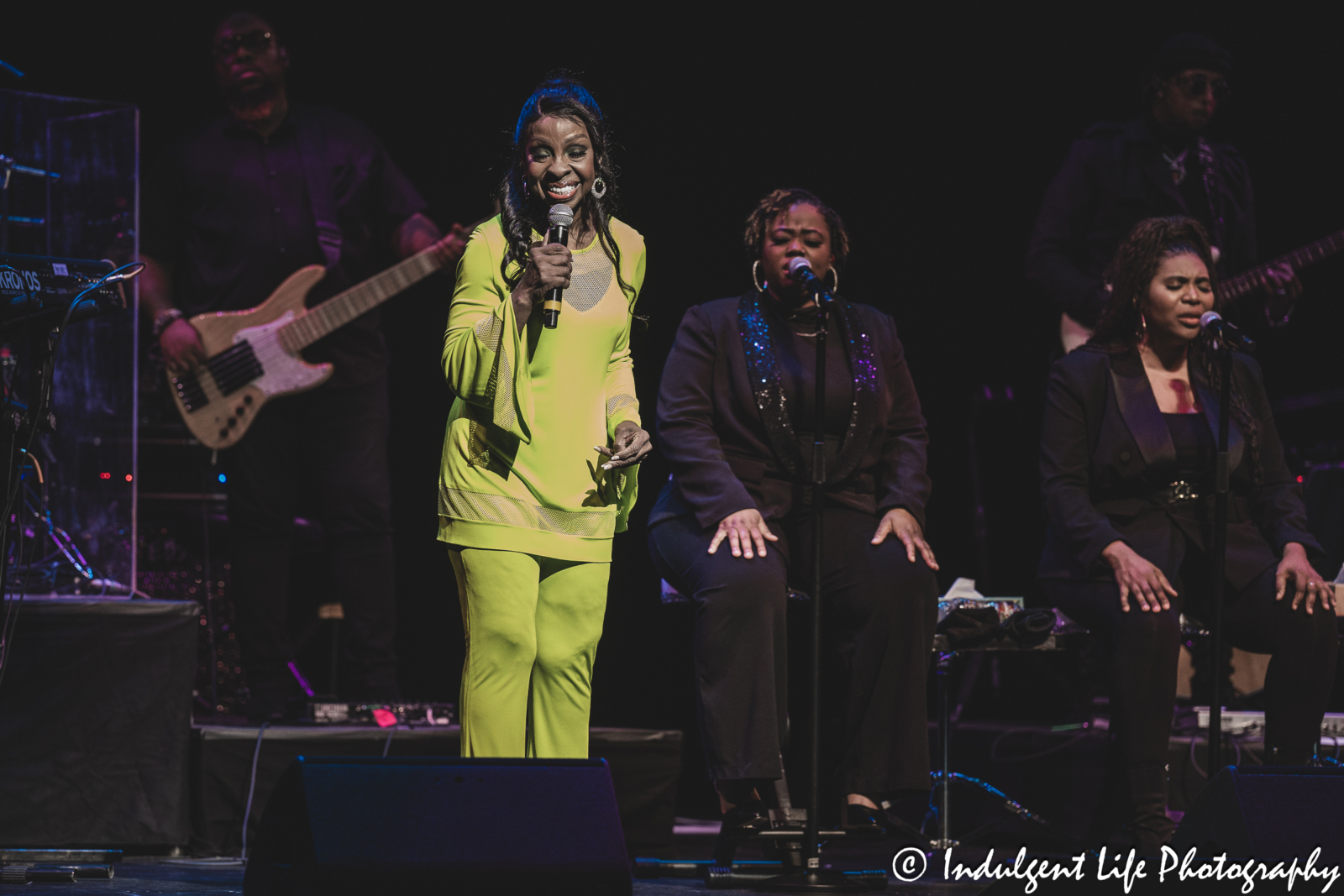 Gladys singing live before a sold out Kauffman Center for the Performing Arts crowd inside of Muriel Kauffman Theatre in Kansas City, MO on November 19, 2023.