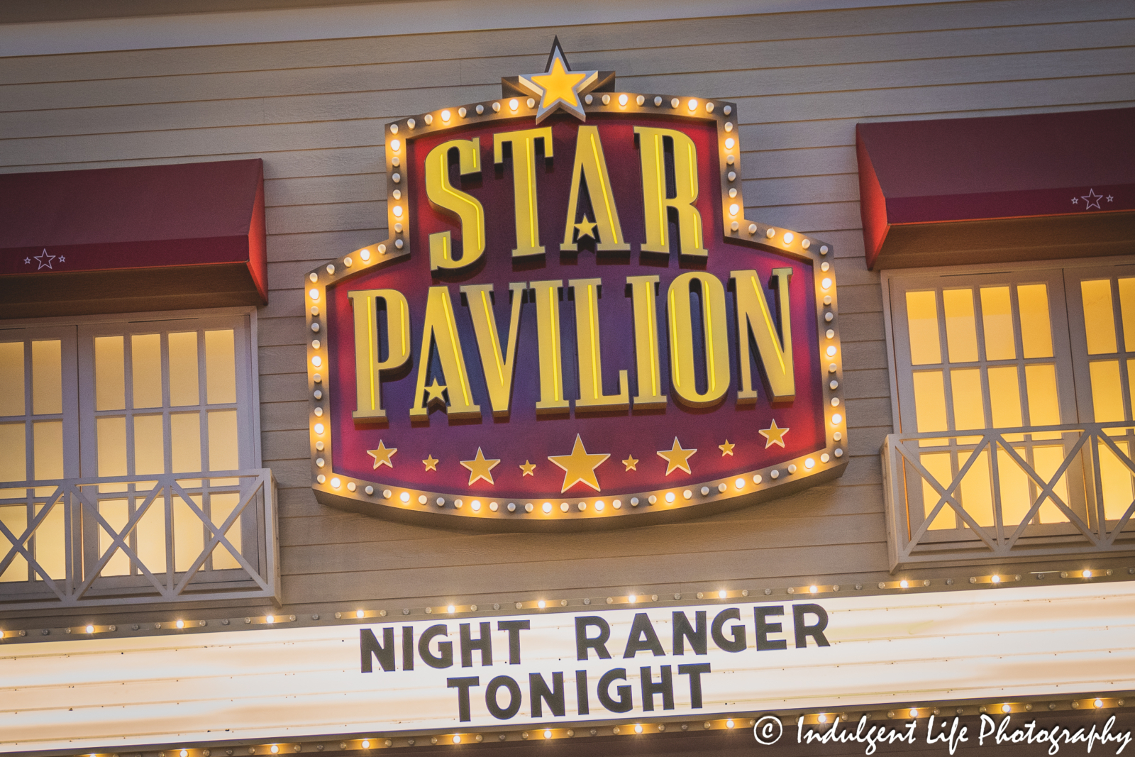 Star Pavilion marquee at Ameristar Casino in Kansas City, MO featuring Night Ranger on October 20, 2023.