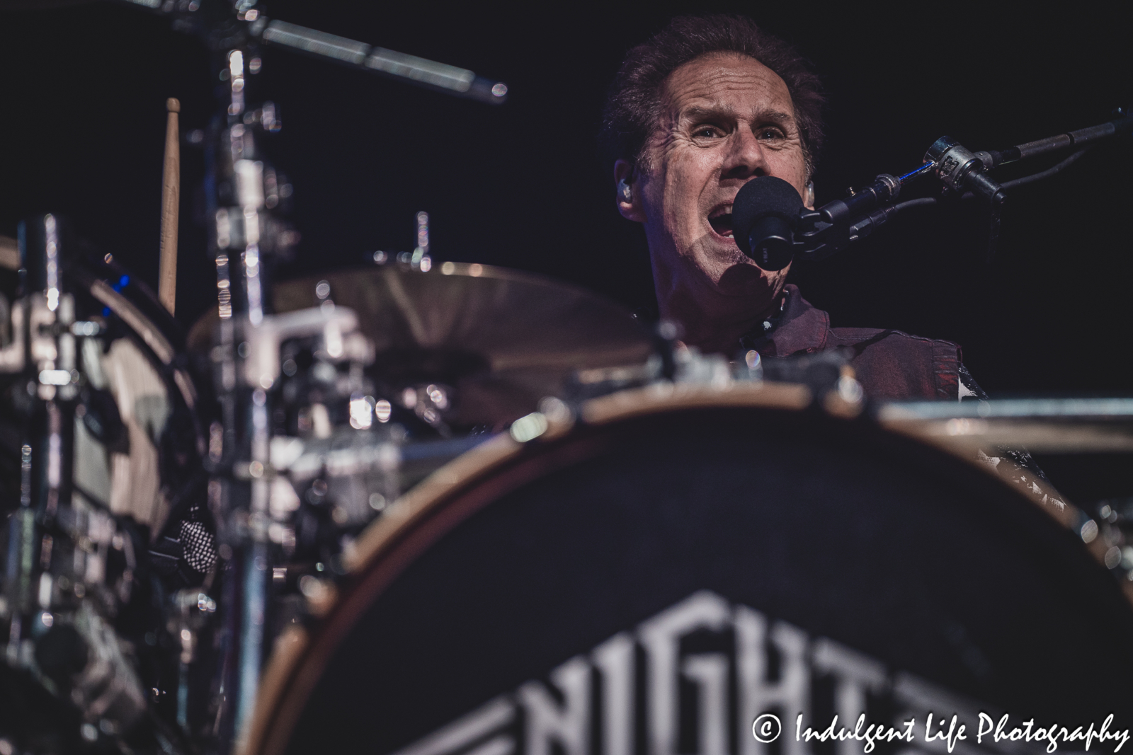 Night Ranger drummer Kelly Keagy performing live at Ameristar Casino's Star Pavilion in Kansas City, MO on October 20, 2023.