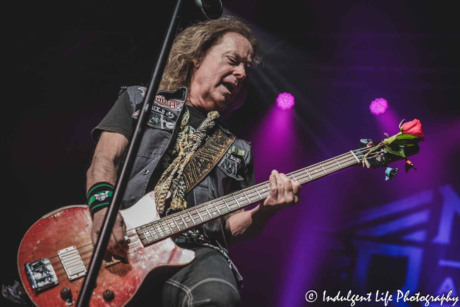 Frontman and bass guitarist Jack Blades of Night Ranger playing live at Star Pavilion inside of Ameristar Casino in Kansas City, MO on October 20, 2023.