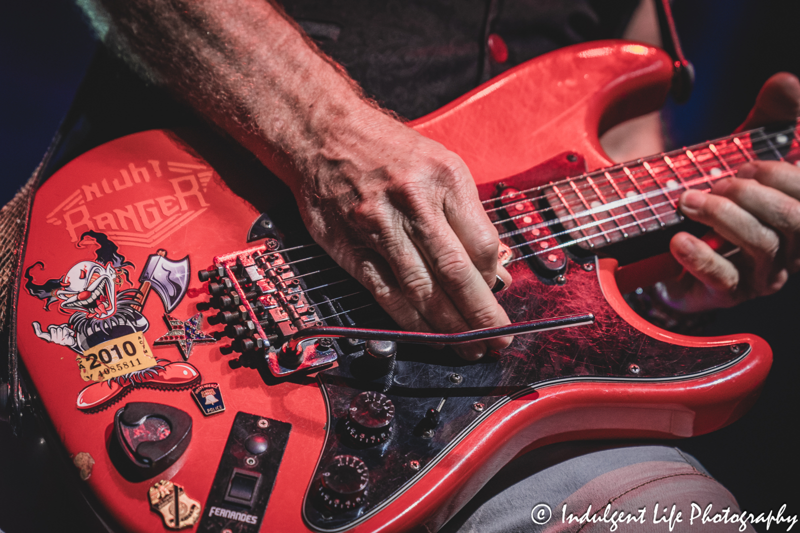 Electric guitar of Night Ranger guitarist Brad Gillis as he played live at Ameristar Casino's Star Pavilion in Kansas City, MO on October 20, 2023.