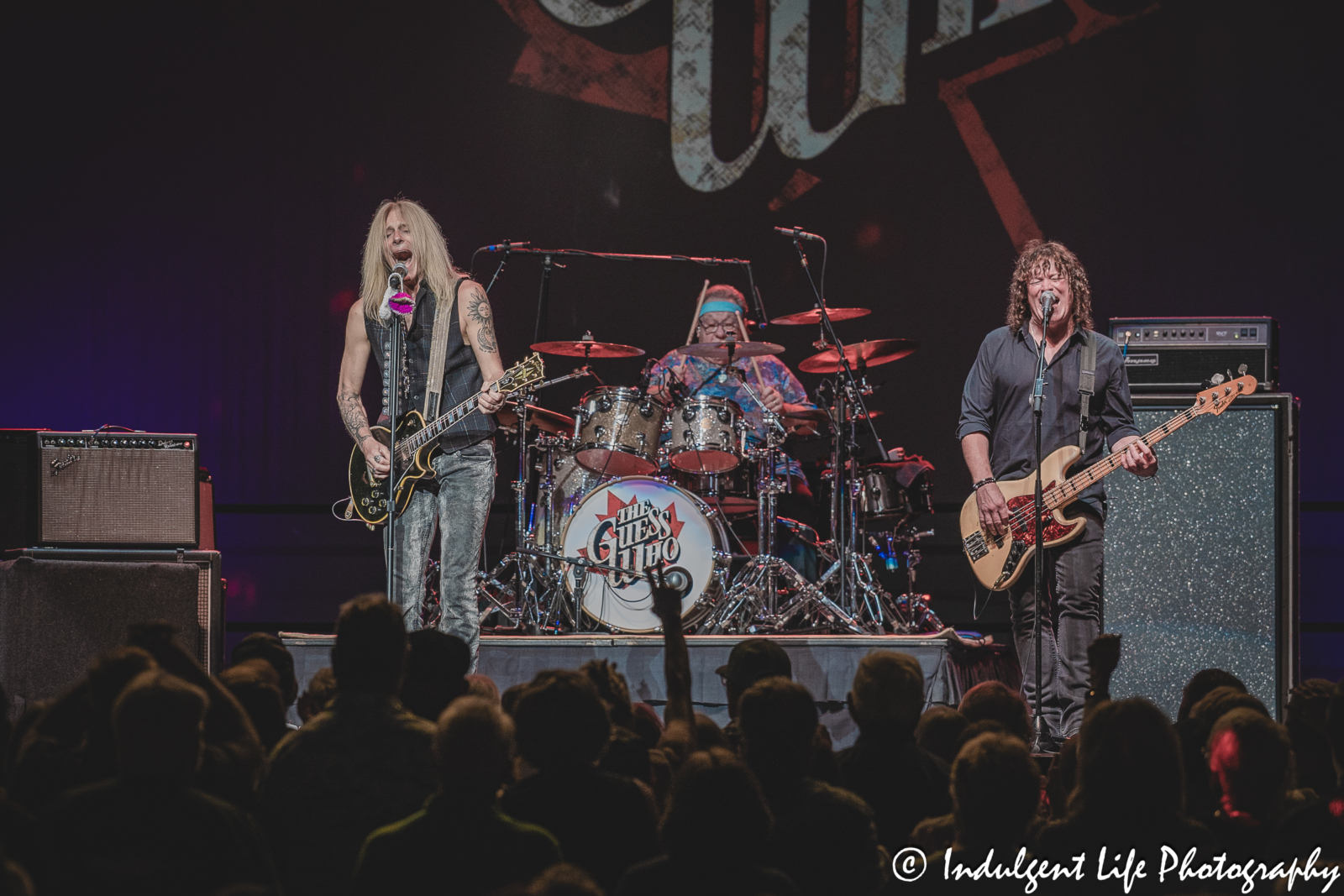 The Guess Who members Derek Sharp, Garry Peterson and Greg Smith performing together at Star Pavilion inside of Ameristar Casino in Kansas City, MO on October 21, 2023.