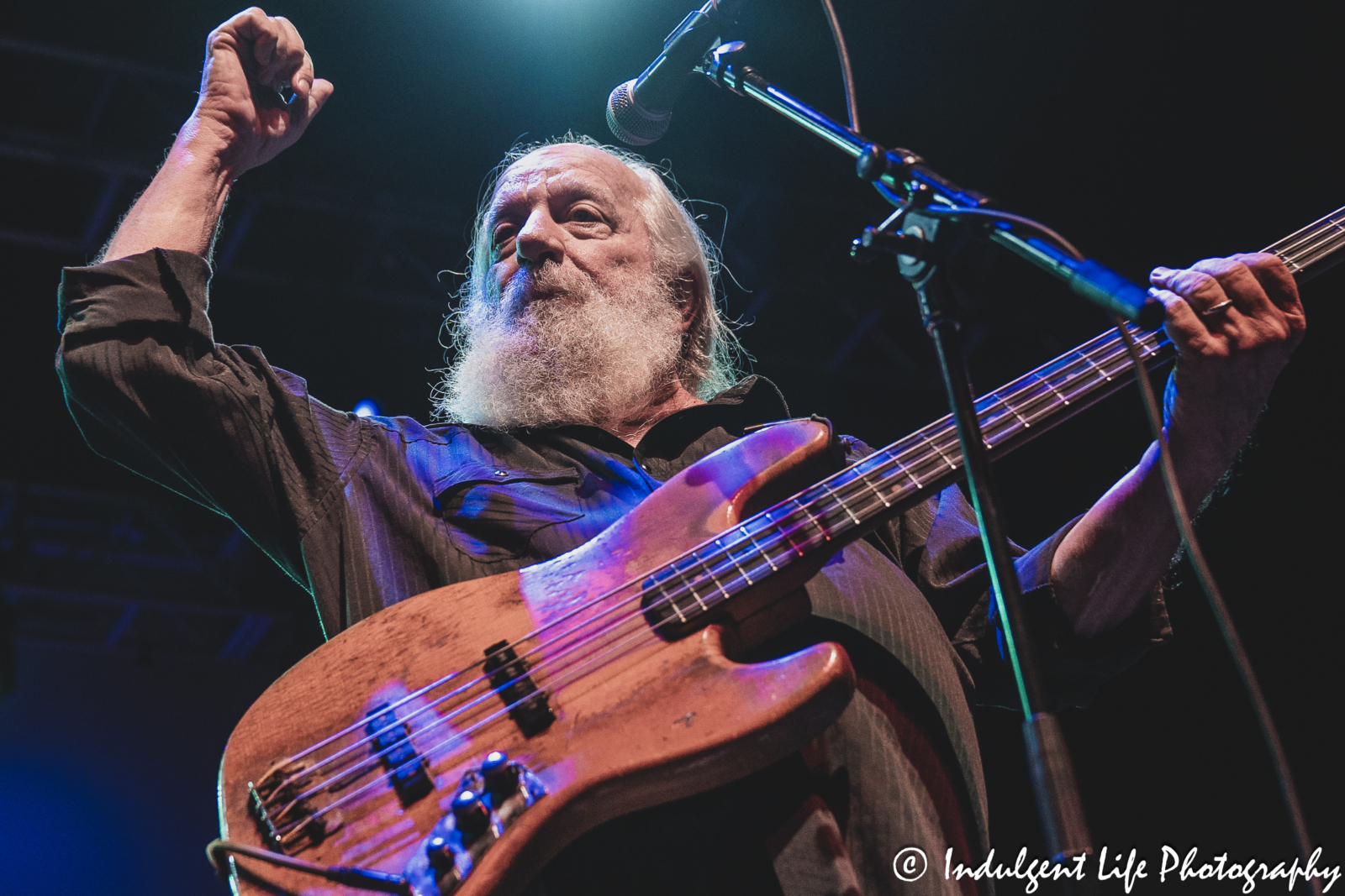 Founder and bass guitarist Mike "Supe" Granda of the Ozark Mountain Daredevils performing live at Ameristar Casino in Kansas City, MO on November 11, 2023.