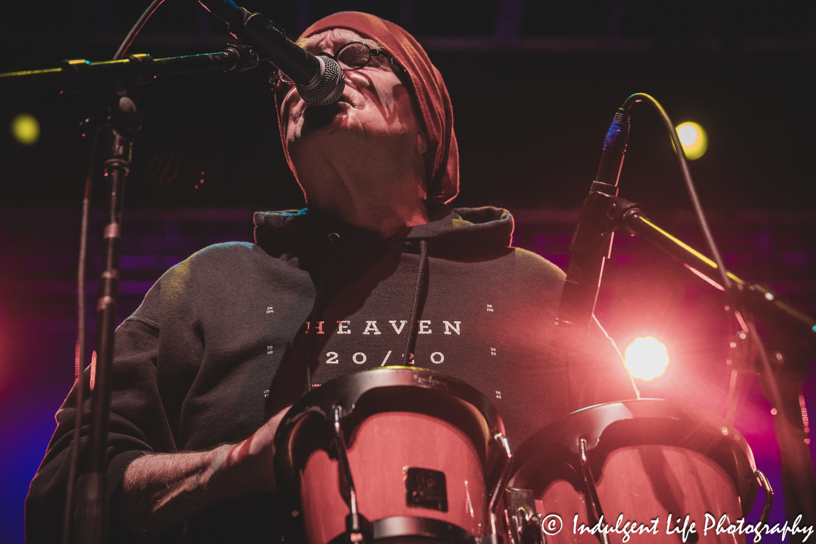 Percussionist and singer Ruell Chappell of The Ozark Mountain Daredevils performing live at Ameristar Casino Hotel Kansas City on November 11, 2023.