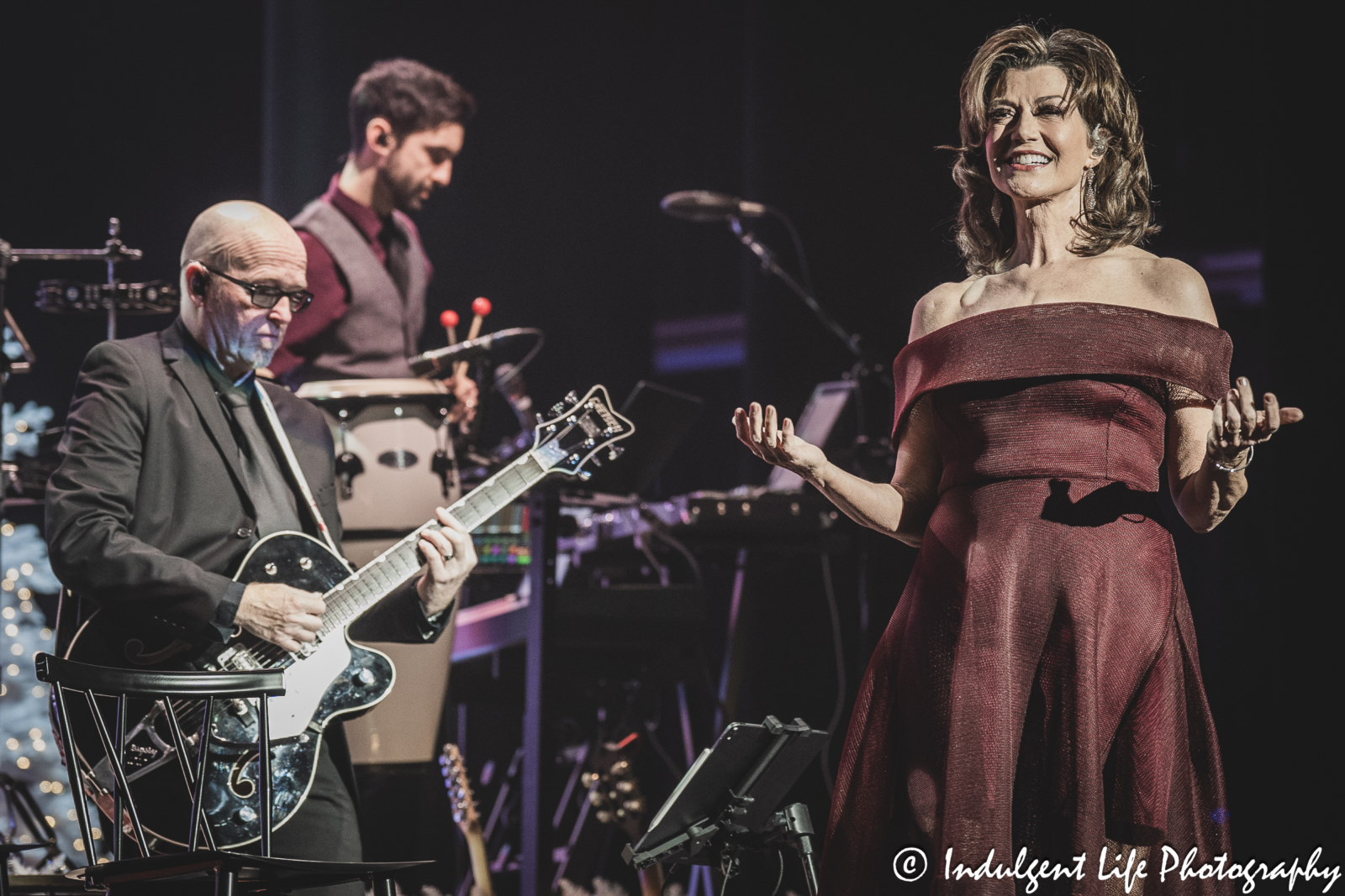 Amy Grant live in concert during her Christmas show at Music Hall in downtown Kansas City, MO on November 30, 2023.