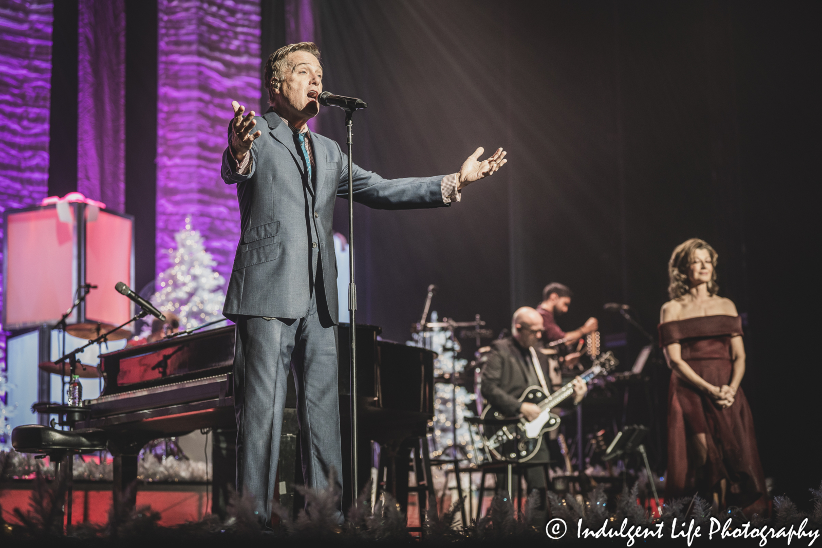 Michael W. Smith performing live with Amy Grant during their Christmas Live concert at Music Hall in downtown Kansa City, MO on November 30, 2023.