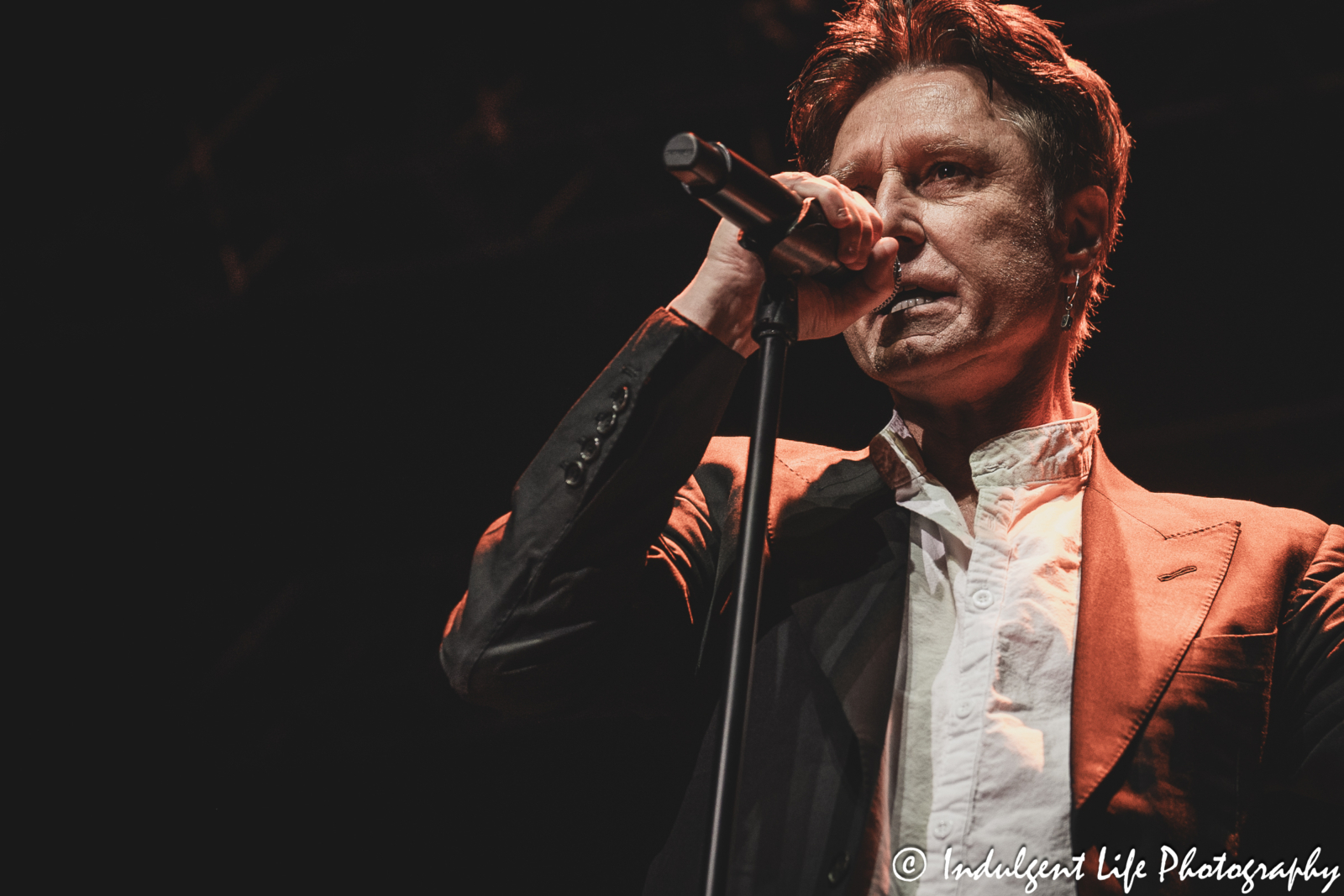 John Waite opening up with "Midnight Rendezvous" by The Babys during his concert at Ameristar Casino's Star Pavilion in Kansas City, MO on December 8, 2023.