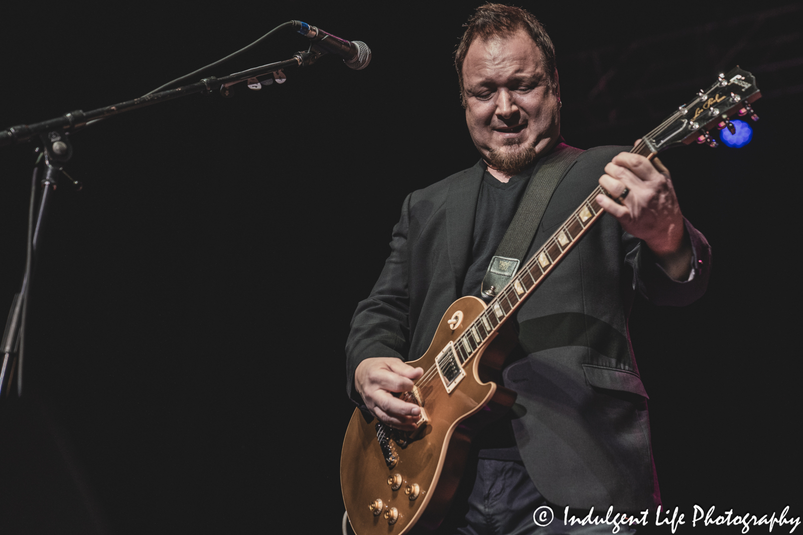 Guitarist Mark Ricciardi live in concert with John Waite at Ameristar Casino's Star Pavilion in Kansas City, MO on December 8, 2023.