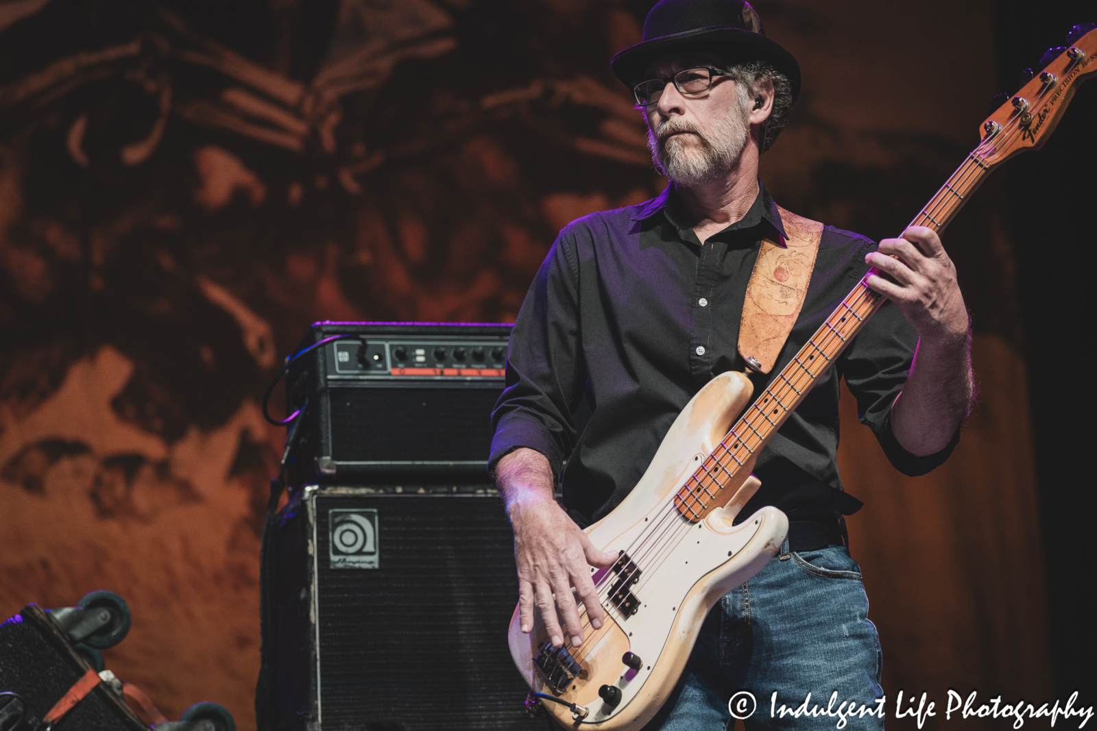 Bass guitar player Tony Black of The Marshall Tucker Band live in concert at Ameristar Casino's Star Pavilion in Kansas City, MO on December 1, 2023.
