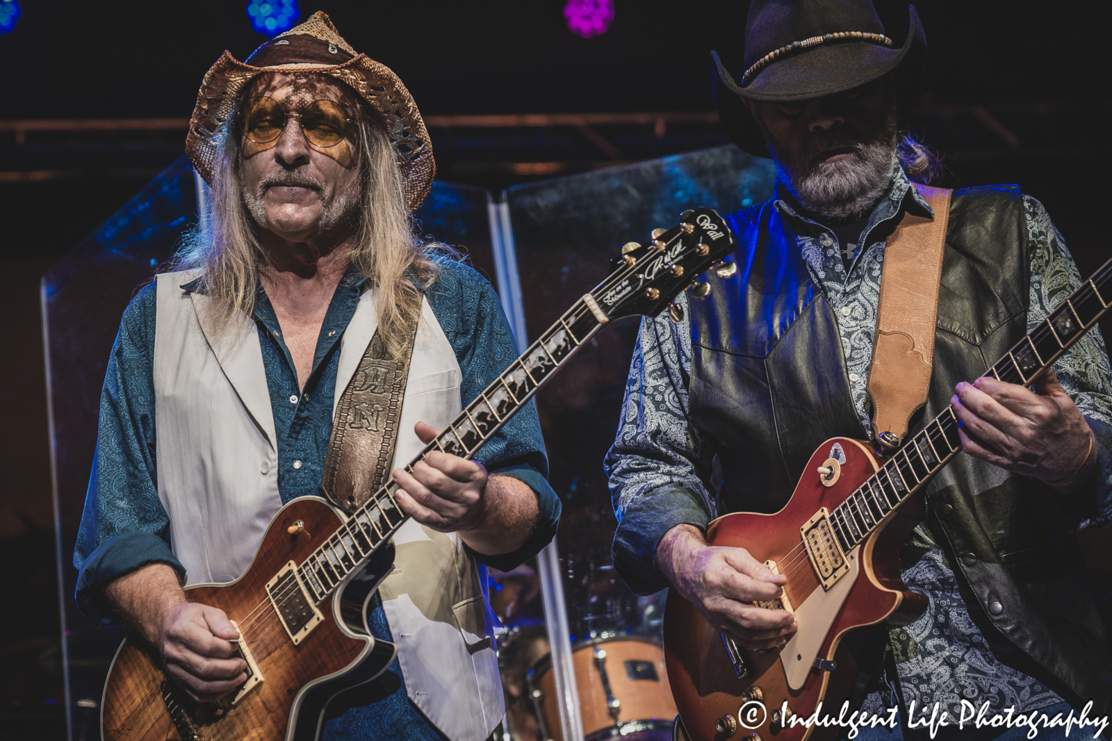 Guitarists Chris Hicks and Rick Willis of The Marshall Tucker Band performing together at Ameristar Casino in Kansas City, MO on December 1, 2023