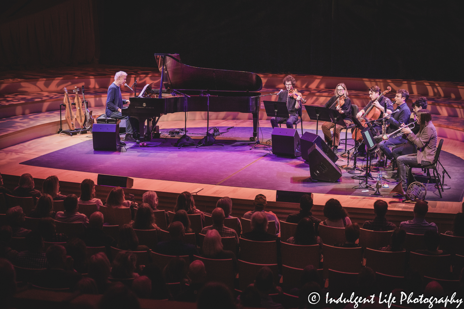 Bruce Hornsby and yMusic performing as BrhyM at Helzberg Hall inside of Kauffman Center for the Performing Arts in downtown Kansas City, MO on March 14, 2024.