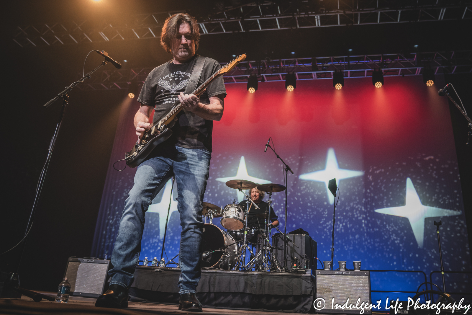 Little Texas frontman Porter Howell and drummer Del Gray performing live together at Star Pavilion inside of Ameristar Casino in Kansas City, MO on March 2, 2024.