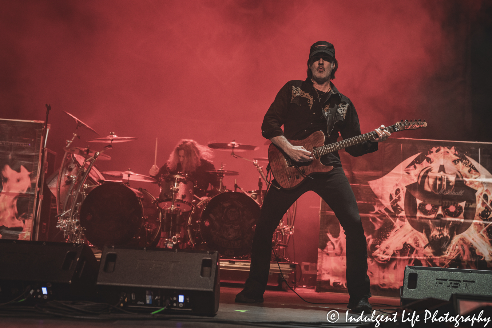 Firehouse guitarist Bill Leverty and drummer Michael Foster performing live at Hy-Vee Arena in Kansas City, MO on March 22, 2024.