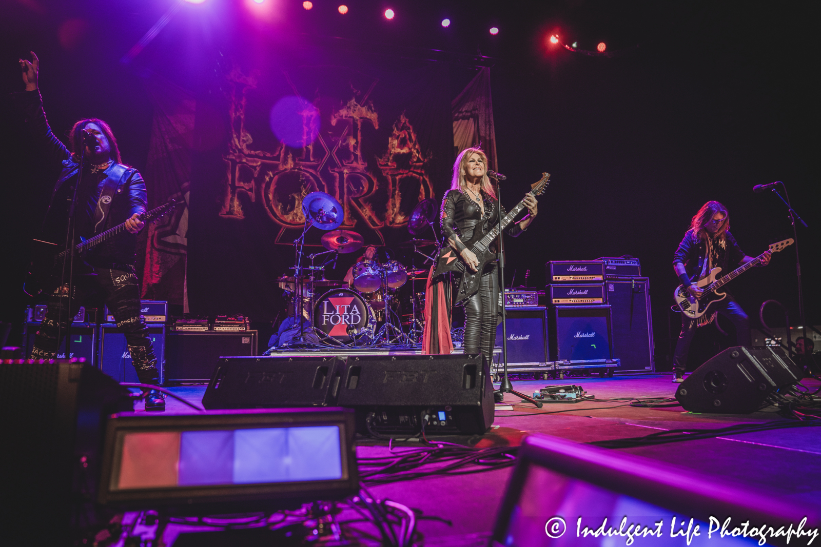 Lita Ford and her band performing live at Hy-Vee Arena in Kansas City, MO on March 22, 2024.