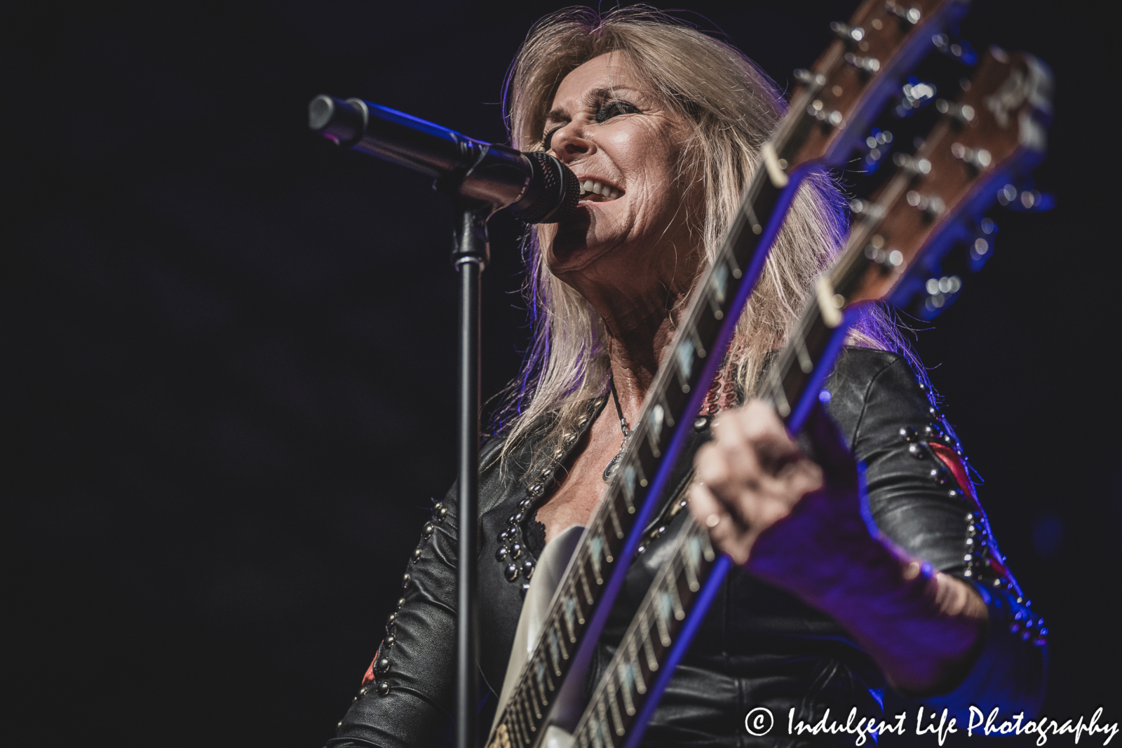 Singer and guitarist Lita Ford live in concert at Hy-Vee Arena in Kansas City, MO on March 22, 2024.