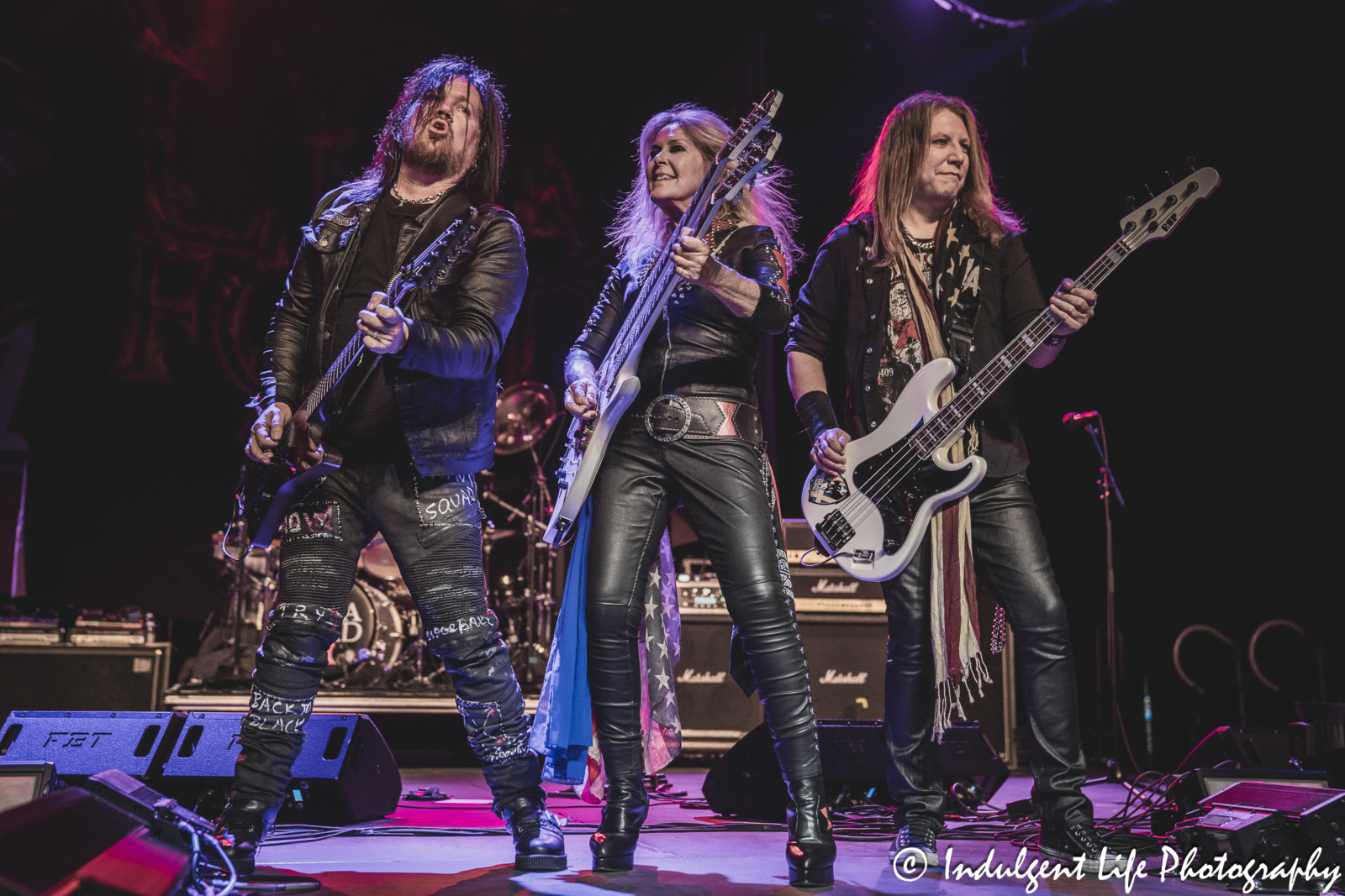 Lita Ford live in concert with guitarist Patrick Kennison and bass player Marten Andersson at Hy-Vee Arena in Kansas City, MO on March 22, 2024.