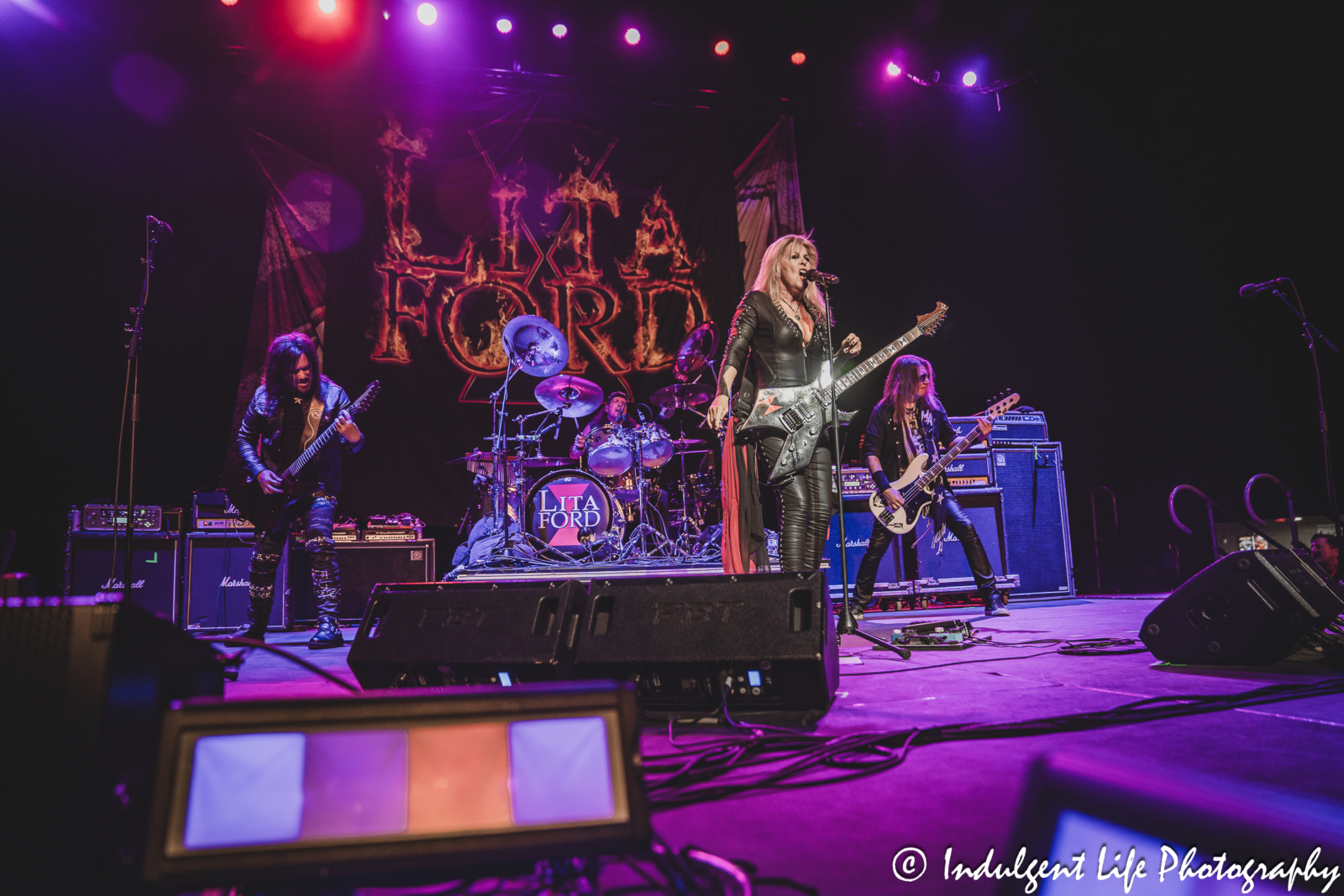 Lita Ford and her band live in concert at Hy-Vee Arena in Kansas City, MO on March 22, 2024.