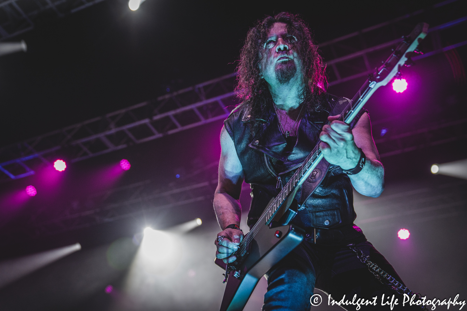 Queensrÿche guitarist Michael Wilton performing "Nightrider" live at Star Pavilion inside of Ameristar Casino in Kansas City, MO on April 5, 2024.