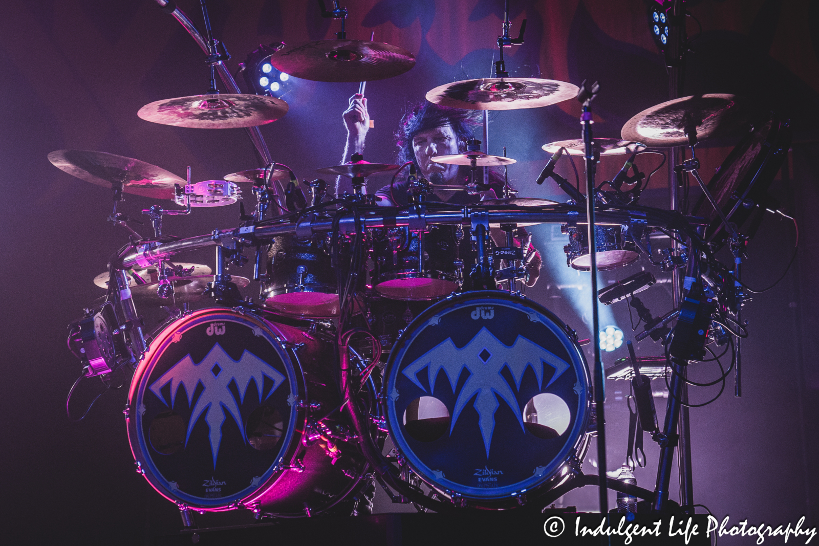 Queensrÿche drummer Casey Grillo performing live in concert at Ameristar Casino's Star Pavilion in Kansas City, MO on April 5, 2024.