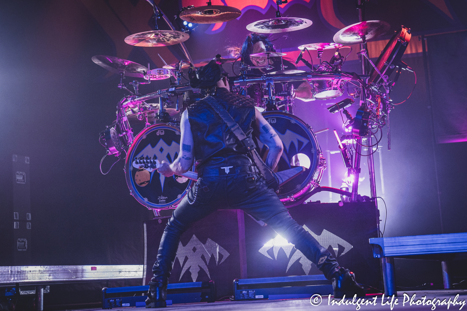 Queensrÿche guitarists Mike Stone and drummer Casey Grillo performing live together at Star Pavilion inside of Ameristar Casino in Kansas City, MO on April 5, 2024.