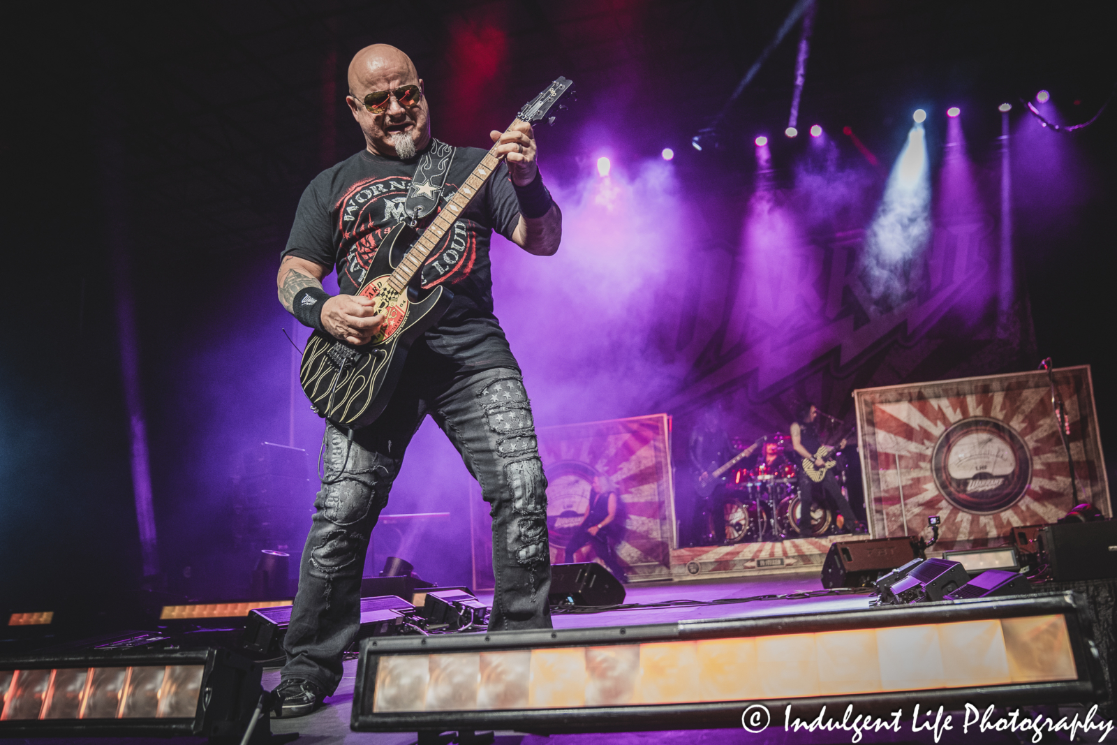 Guitar player Joey Allen of Warrant performing live at Hy-Vee Arena in Kansas City, MO on March 22, 2024.