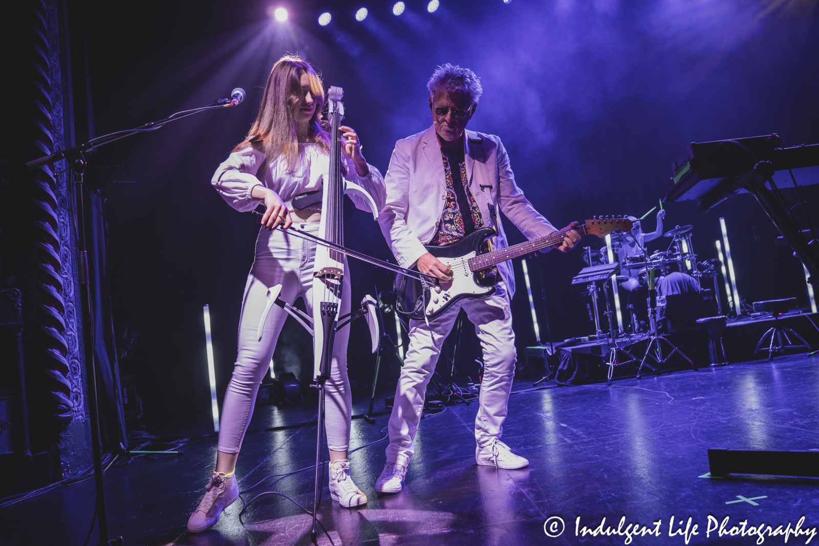 Thompson Twins' Tom Bailey performing with cellist Charlotte Raven at Uptown Theater in Kansas City, MO on July 7, 2024.