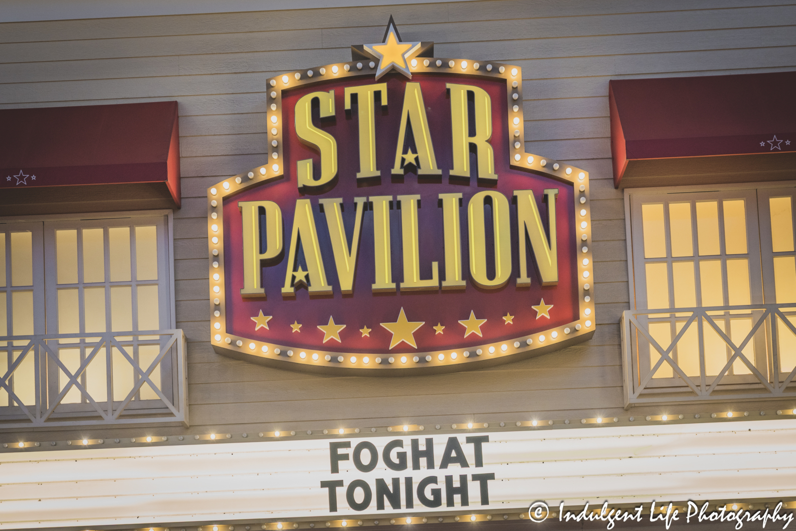Star Pavilion marquee at Ameristar Casino in Kansas City, MO featuring Foghat on March 15, 2025.