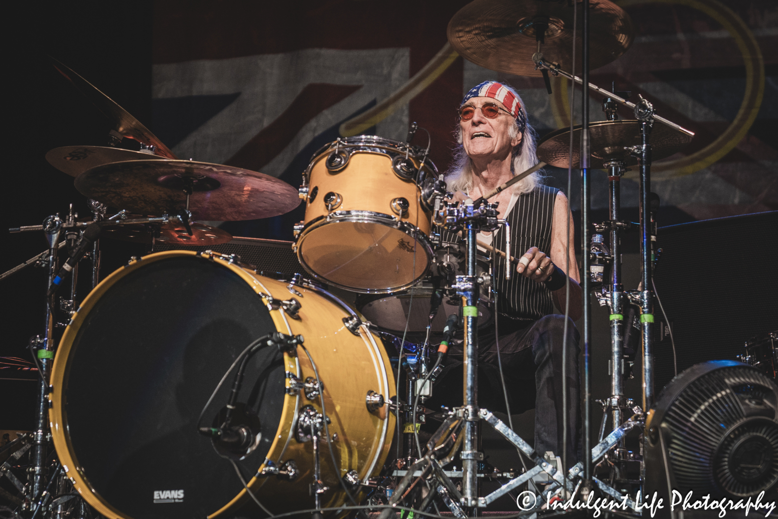 Founding member and drummer Roger Earl of Foghat performing live in concert at Ameristar Casino's Star Pavilion in Kansas City, MO on March 15, 2025.