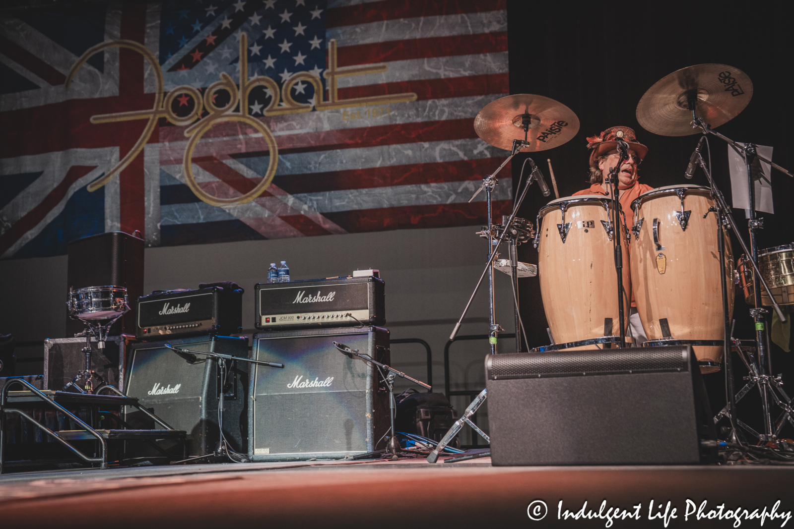 Foghat touring percussionist performing live at Star Pavilion inside of Ameristar Casino in Kansas City, MO on March 15, 2025.