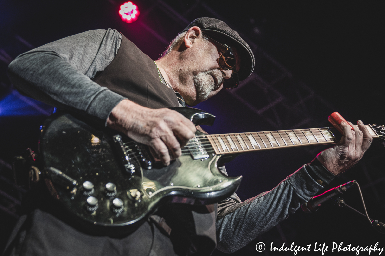 Foghat guitar player Bryan Bassett performing live in concert at Star Pavilion inside of Ameristar Casino in Kansas City, MO on March 15, 2025.