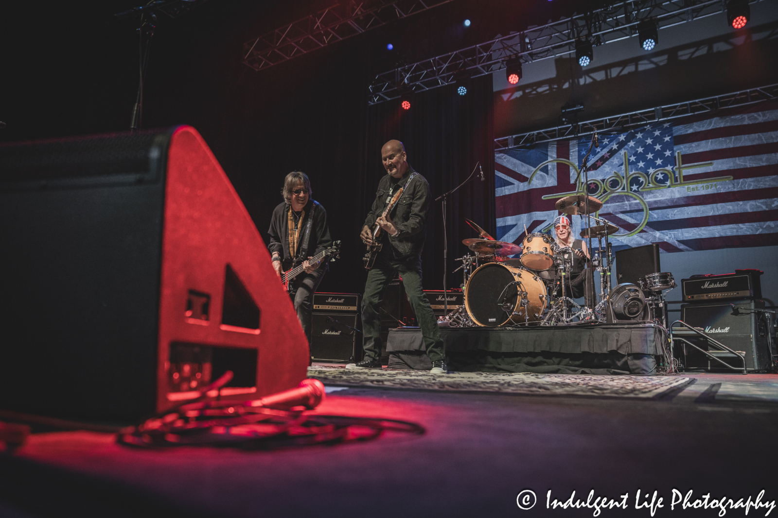 Foghat members Rodney O'Quinn, Scott Holt and Roger Earl performing together at Ameristar Casino in Kansas City, MO on March 15, 2025.