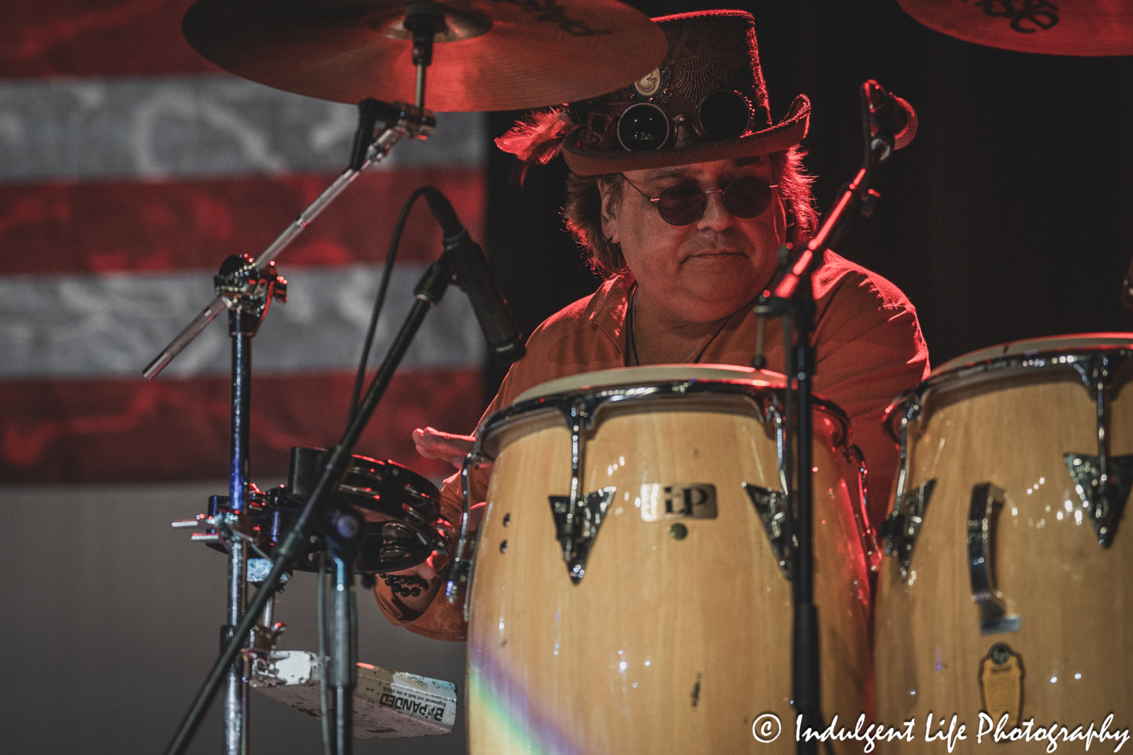 Foghat touring percussionist live in concert at Ameristar Casino's Star Pavilion in Kansas City, MO on March 15, 2025.