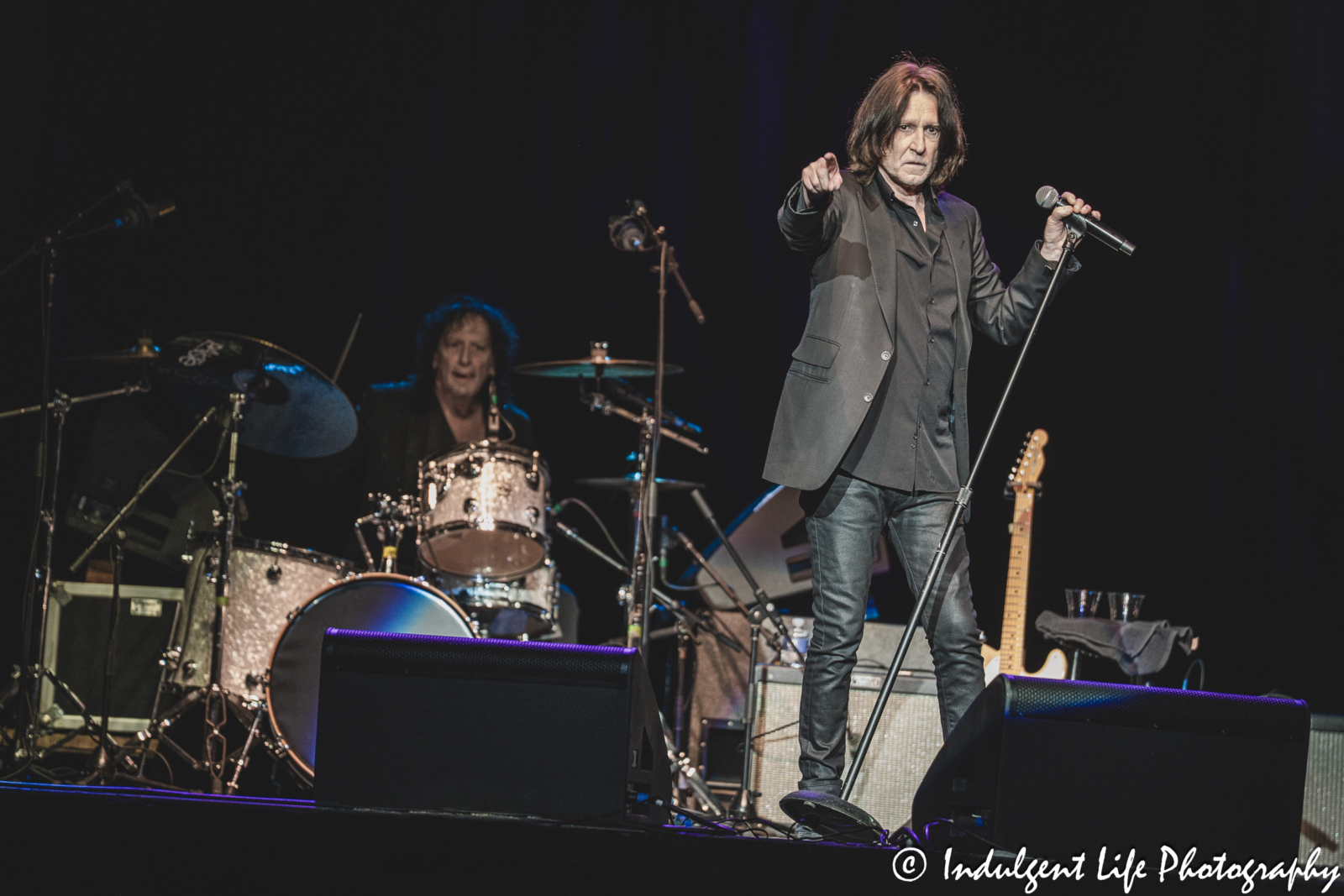 John Waite and drummer Alan Childs live in concert together at Ameristar Casino in Kansas City, MO on March 8, 2025.