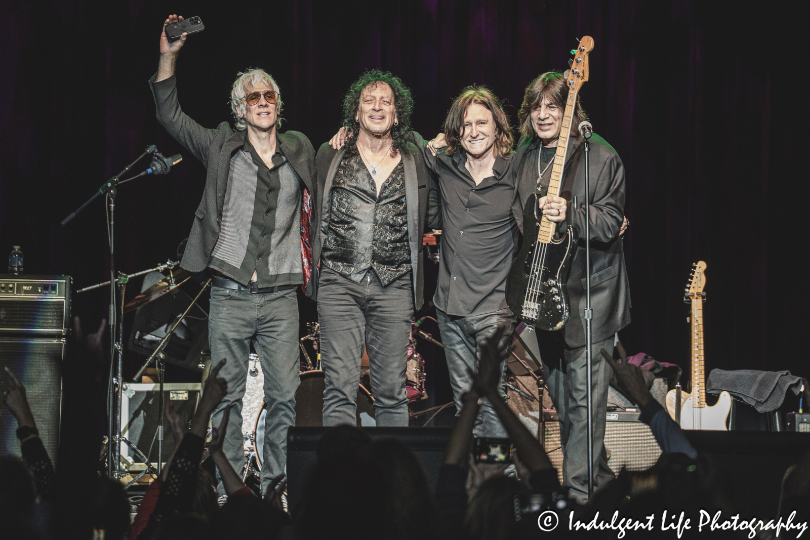 John Waite and his band taking a bow after their performance at Ameristar Casino in Kansas City, MO on March 8, 2025.