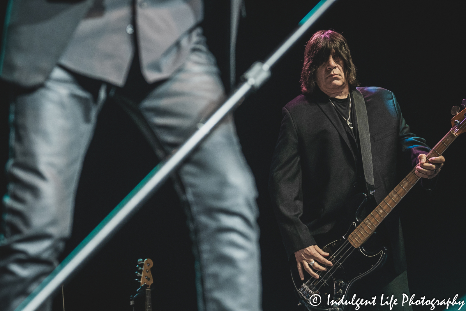 Bass player Tim Hogan performing live with John Waite at Star Pavilion inside of Ameristar Casino in Kansas City, MO on March 8, 2025.